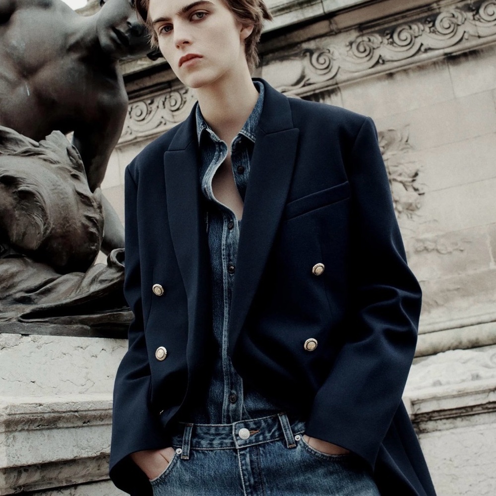 Zara Oversized Navy Blazer